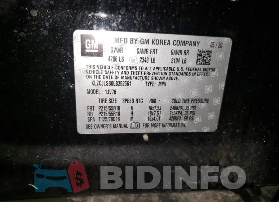 KL7CJLSB0LB352561 Photo# 10