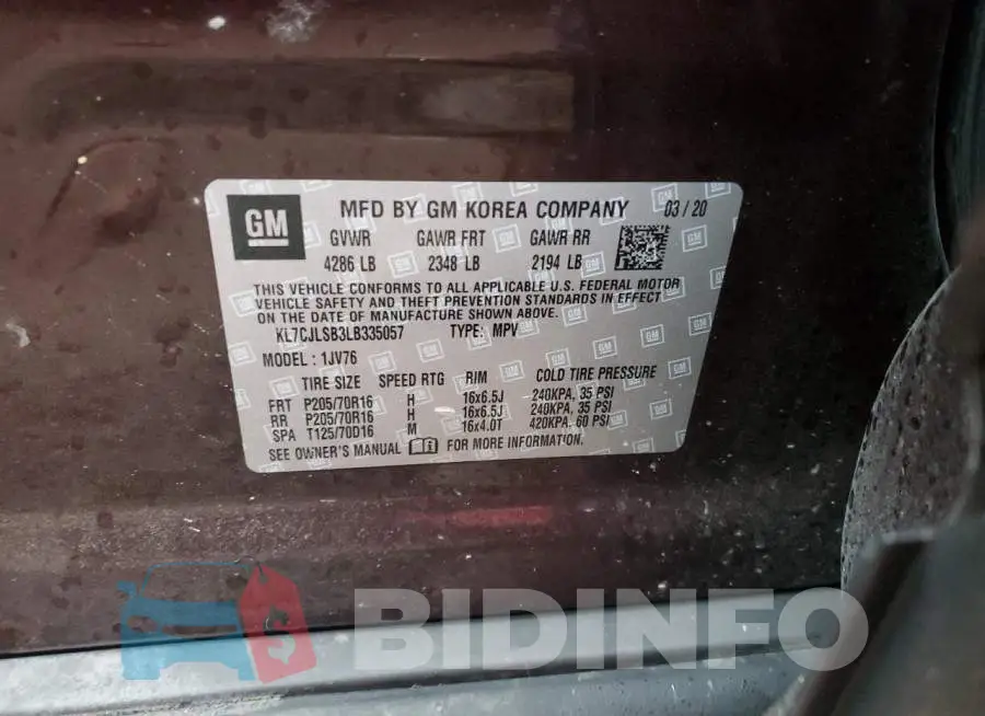 KL7CJLSB3LB335057 Photo# 12