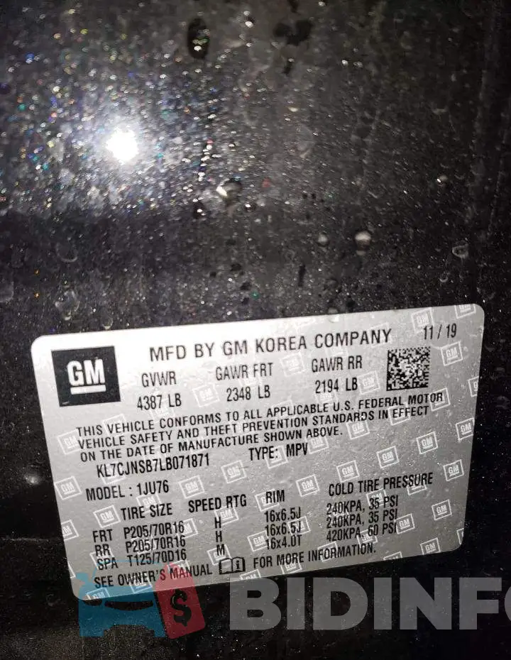 KL7CJNSB7LB071871 Photo# 13