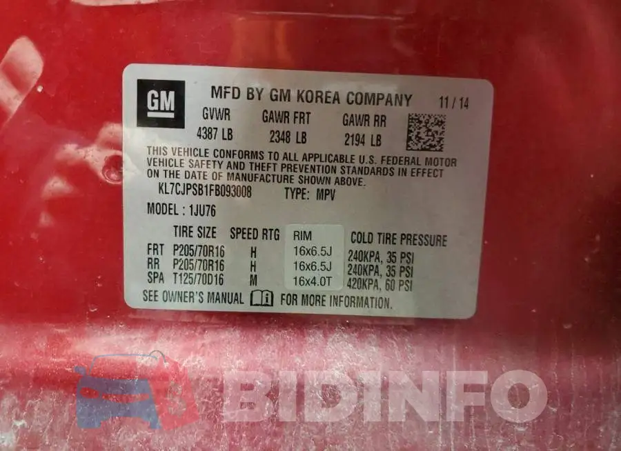 KL7CJPSB1FB093008 Photo# 12