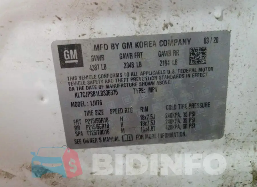 KL7CJPSB1LB336375 Photo# 12