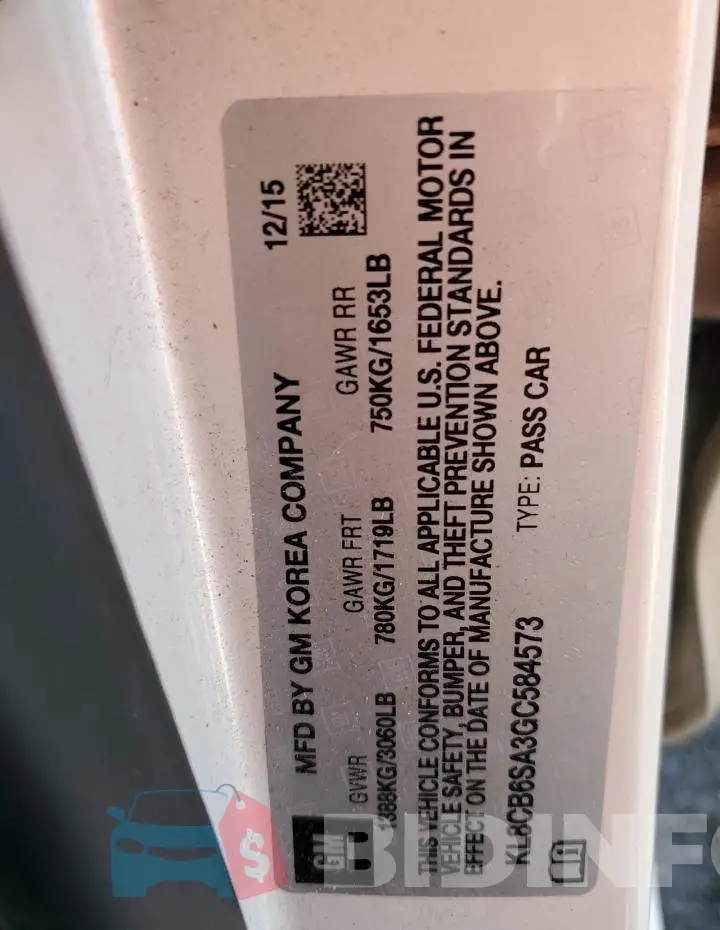 KL8CB6SA3GC584573 Photo# 12