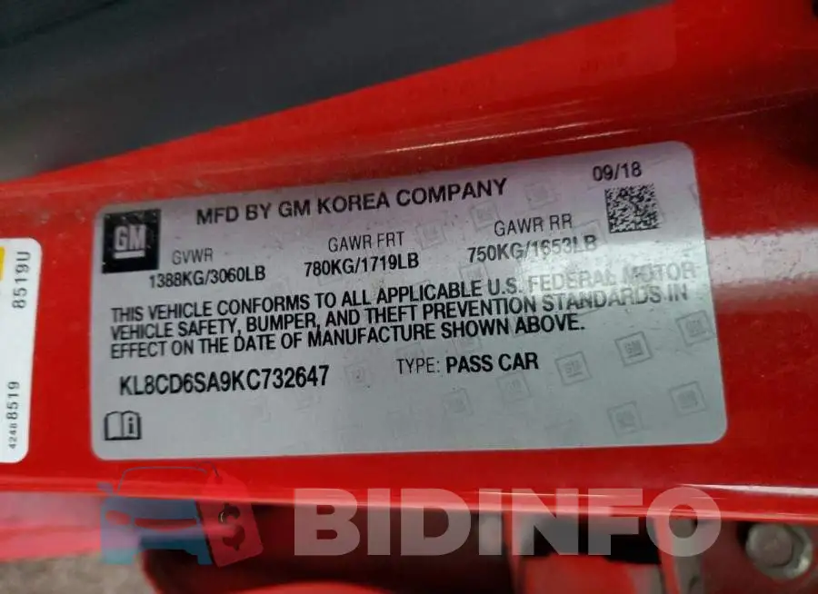 KL8CD6SA9KC732647 Photo# 10