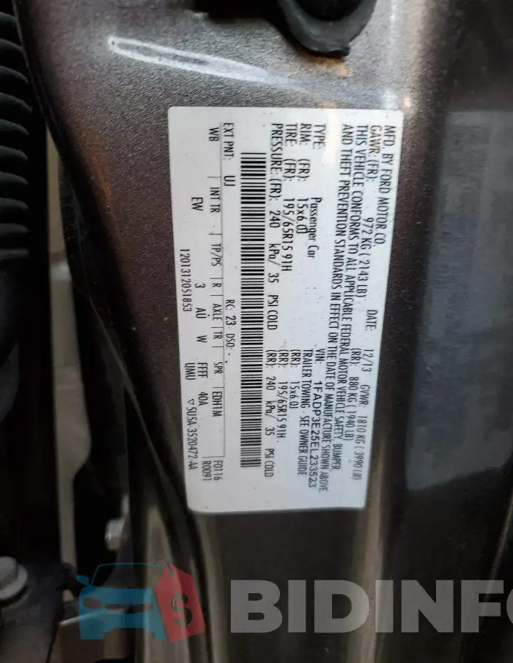 1FADP3E25EL233523 Photo# 12