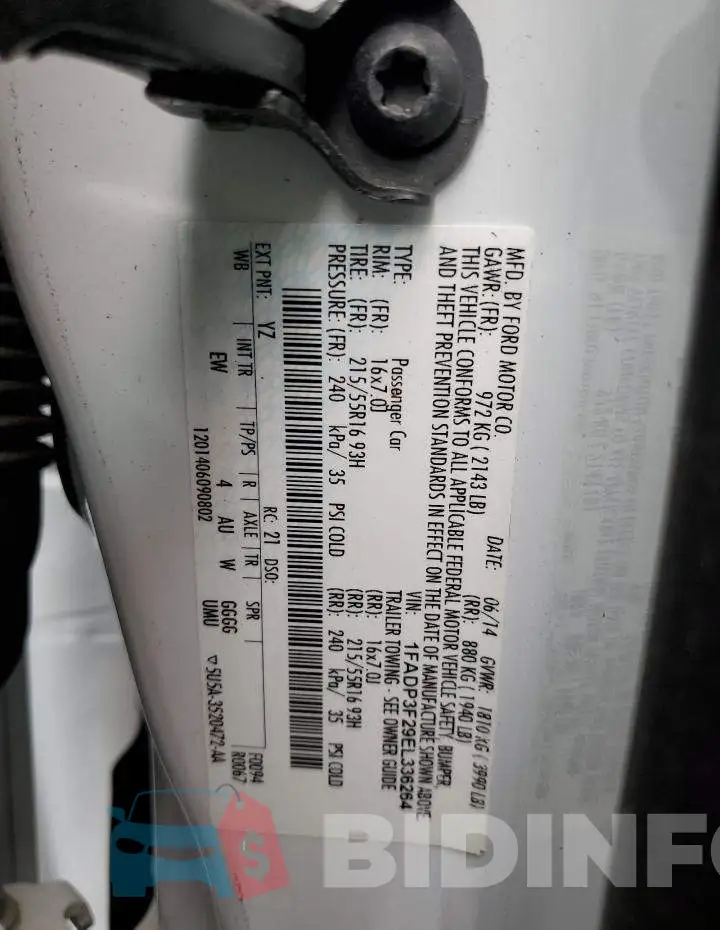 1FADP3F29EL336264 Photo# 10