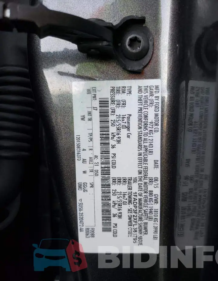 1FADP3F2XFL381795 Photo# 10