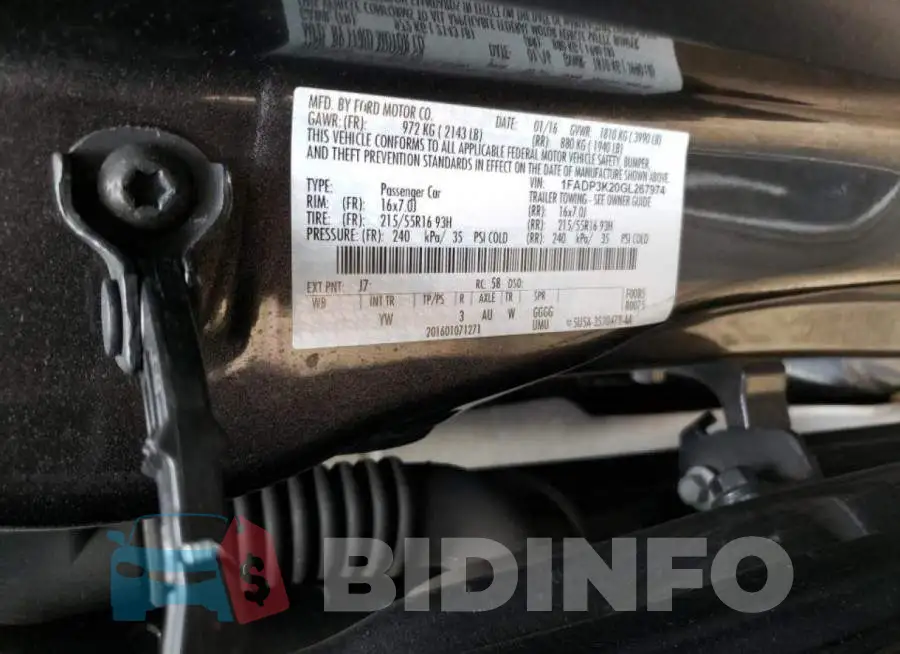 1FADP3K20GL267974 Photo# 10