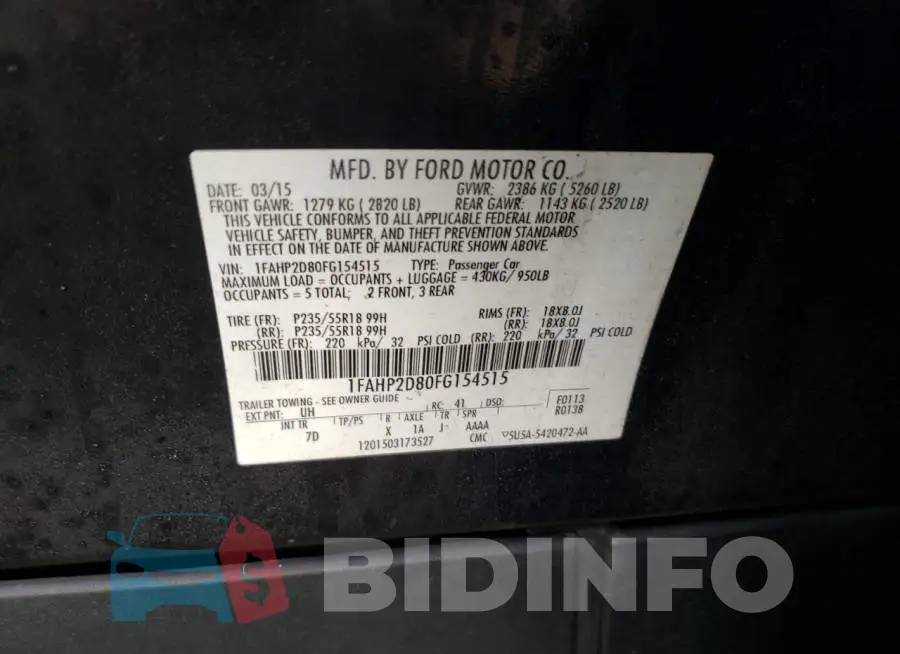 1FAHP2D80FG154515 Photo# 12