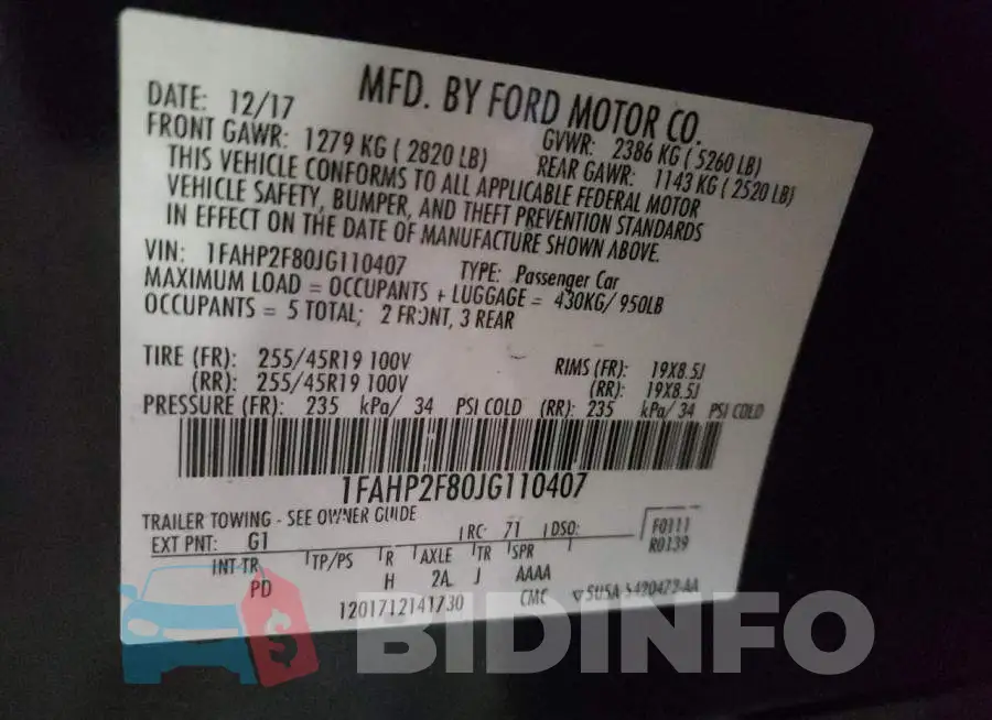 1FAHP2F80JG110407 Photo# 12