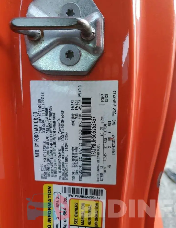 1FATP8UH5G5265457 Photo# 12
