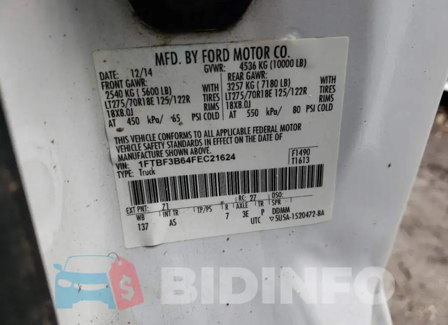 1FTBF3B64FEC21624 Photo# 12