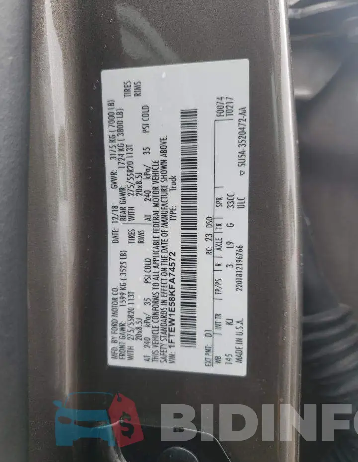 1FTEW1E58KFA74572 Photo# 12