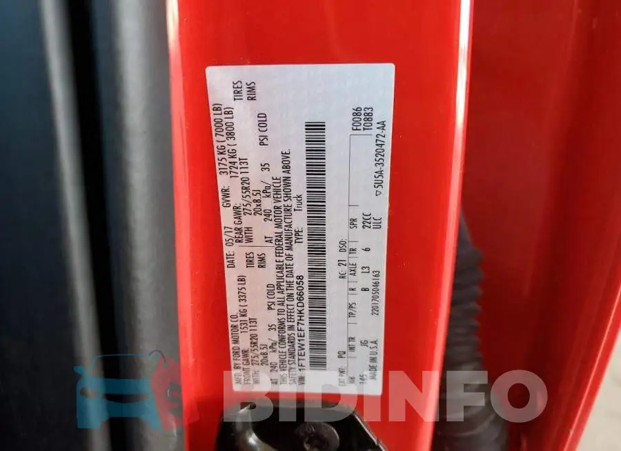 1FTEW1EF7HKD66058 Photo# 12