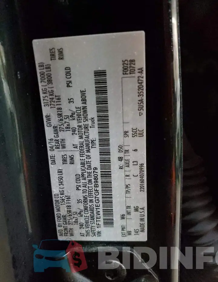 1FTEW1EG7GFB98079 Photo# 12