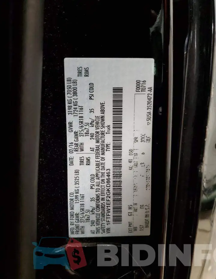 1FTFW1EF2GKD86463 Photo# 13