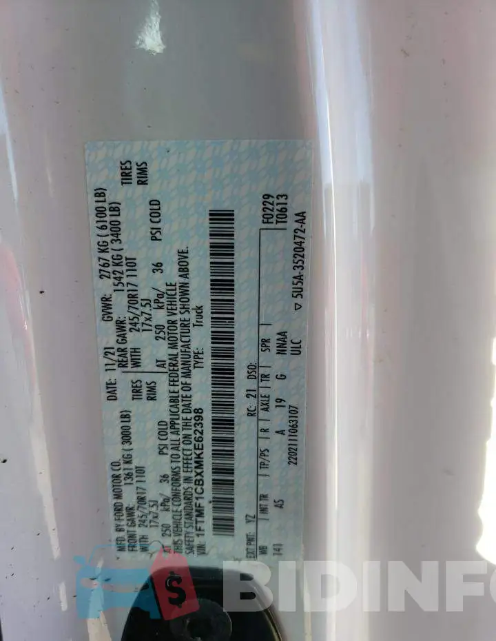 1FTMF1CBXMKE62398 Photo# 12