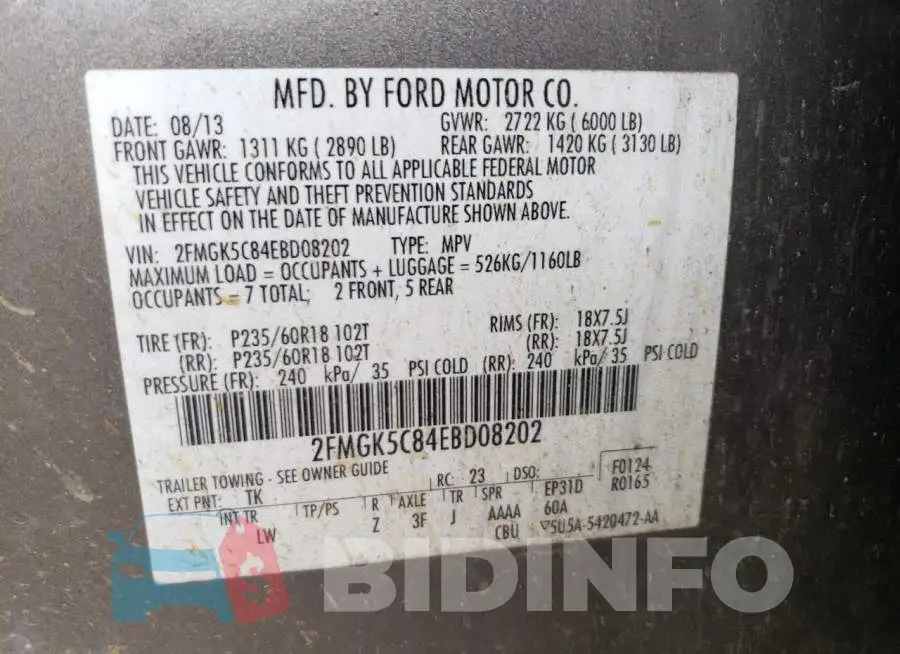 2FMGK5C84EBD08202 Photo# 12