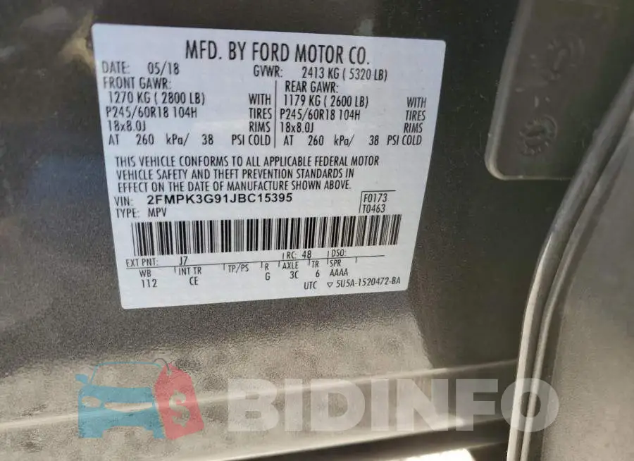 2FMPK3G91JBC15395 Photo# 13