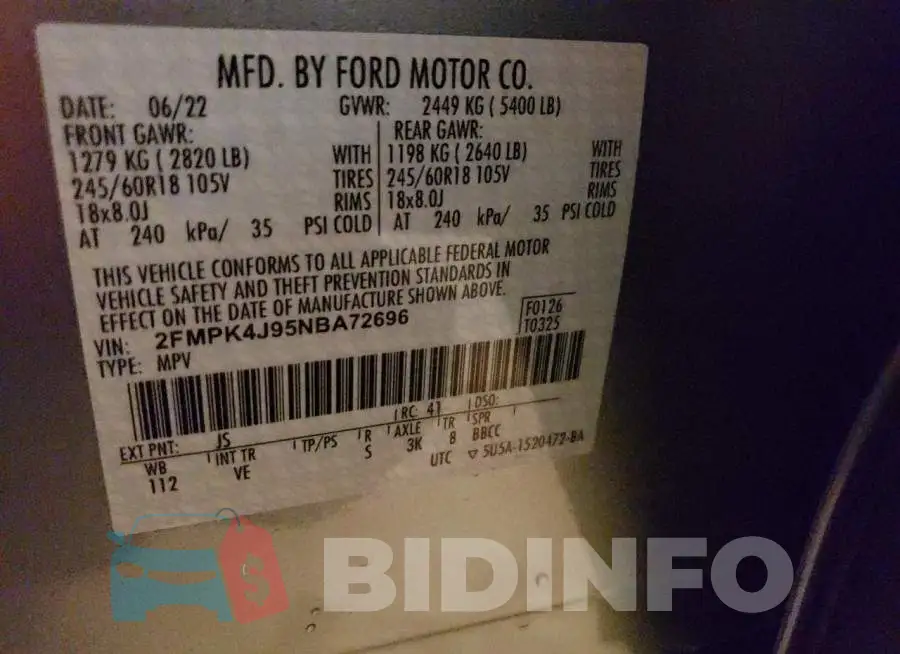 2FMPK4J95NBA72696 Photo# 14