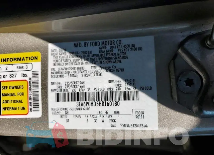 3FA6P0HD5HR160180 Photo# 10