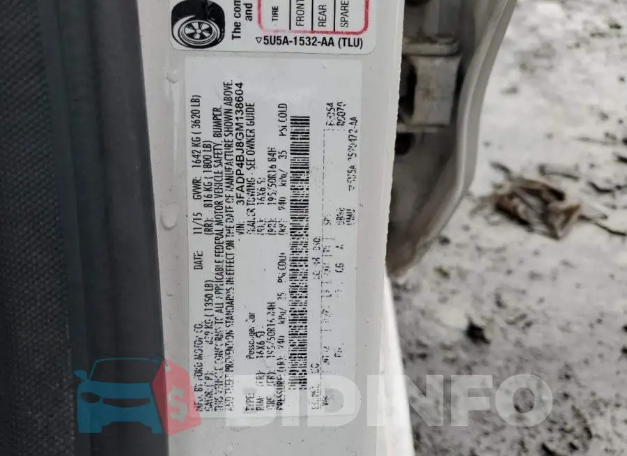 3FADP4BJ8GM138604 Photo# 12