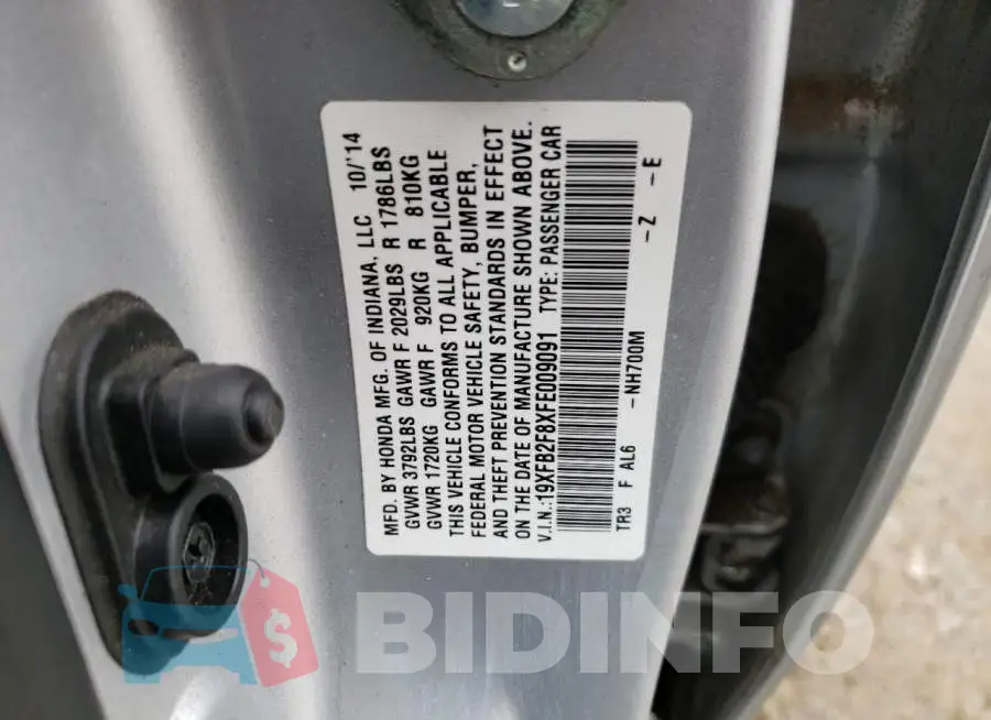 19XFB2F8XFE009091 Photo# 12