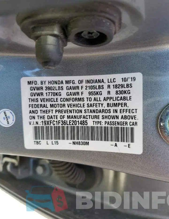 19XFC1F36LE201485 Photo# 12