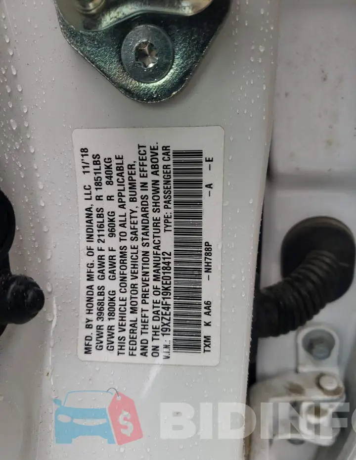19XZE4F19KE018412 Photo# 12