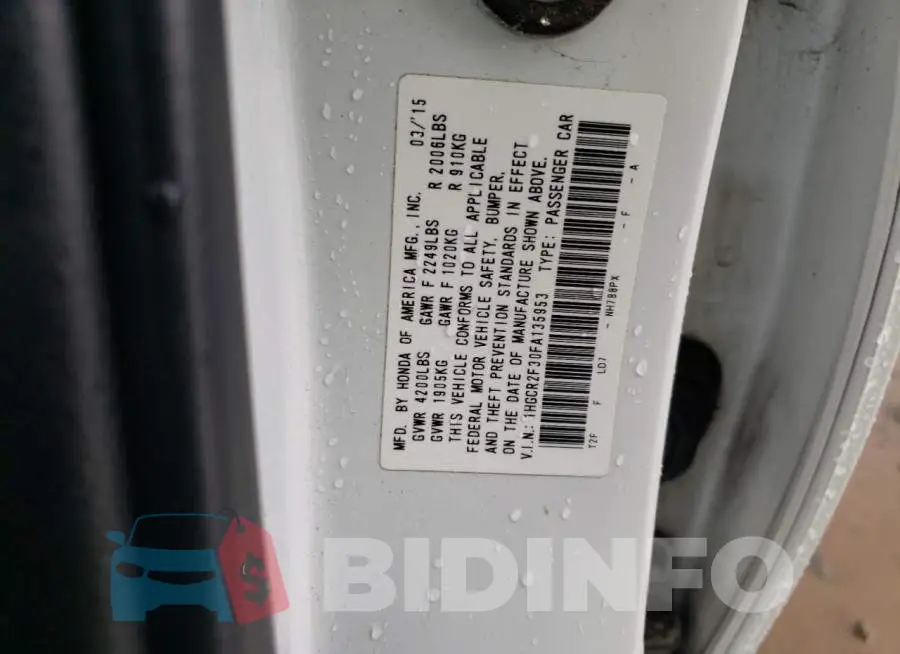 1HGCR2F30FA135953 Photo# 12