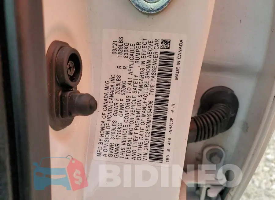 2HGFC2F60MH554506 Photo# 12