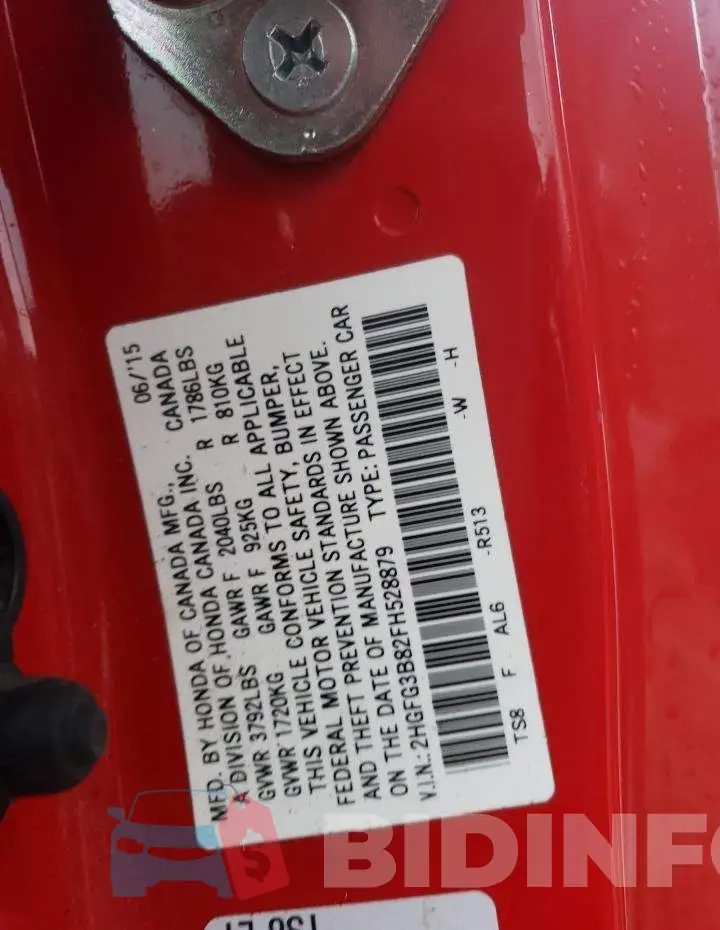 2HGFG3B82FH528879 Photo# 12