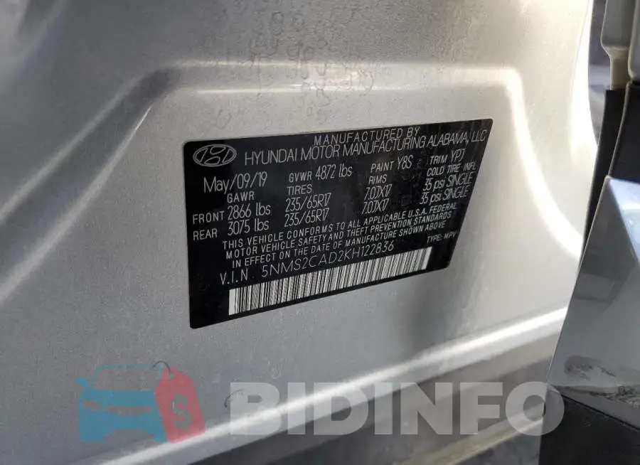 5NMS2CAD2KH122836 Photo# 13