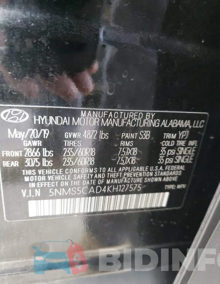 5NMS5CAD4KH127575 Photo# 13