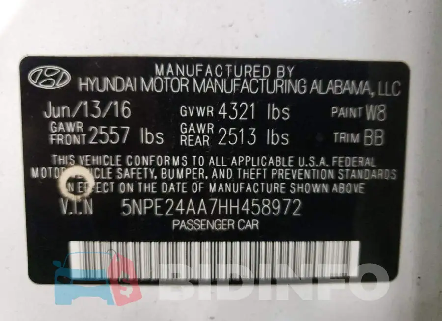 5NPE24AA7HH458972 Photo# 12