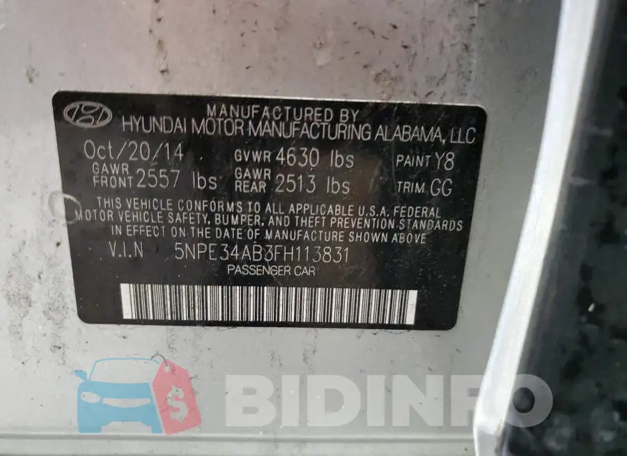 5NPE34AB3FH113831 Photo# 10