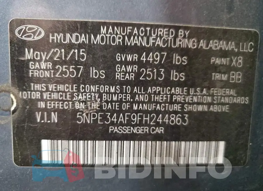 5NPE34AF9FH244863 Photo# 12