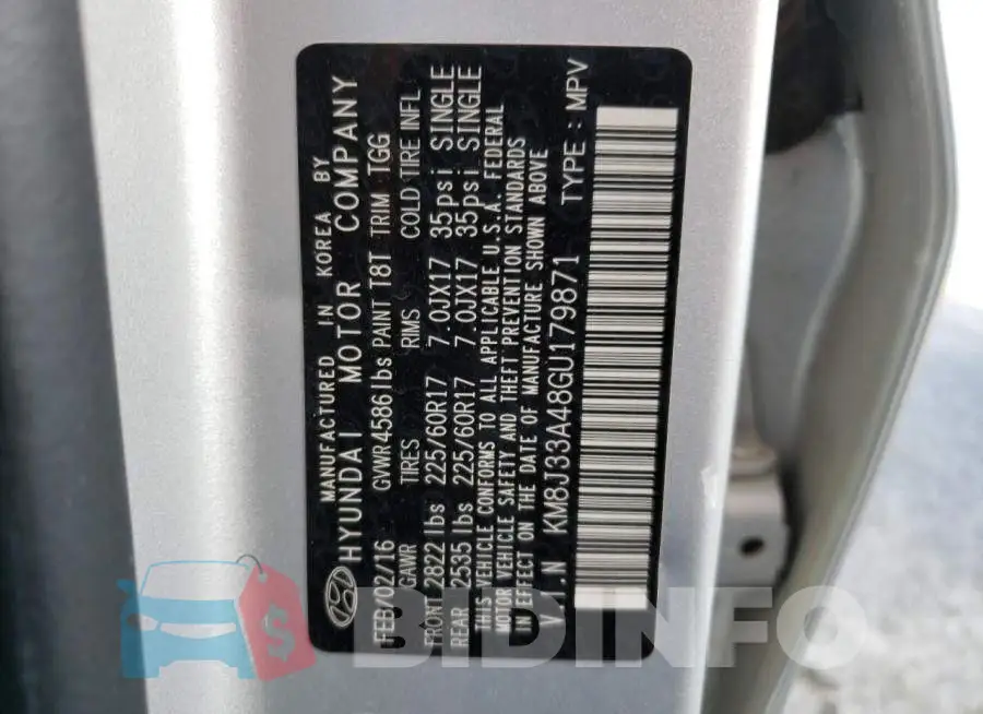 KM8J33A48GU179871 Photo# 10