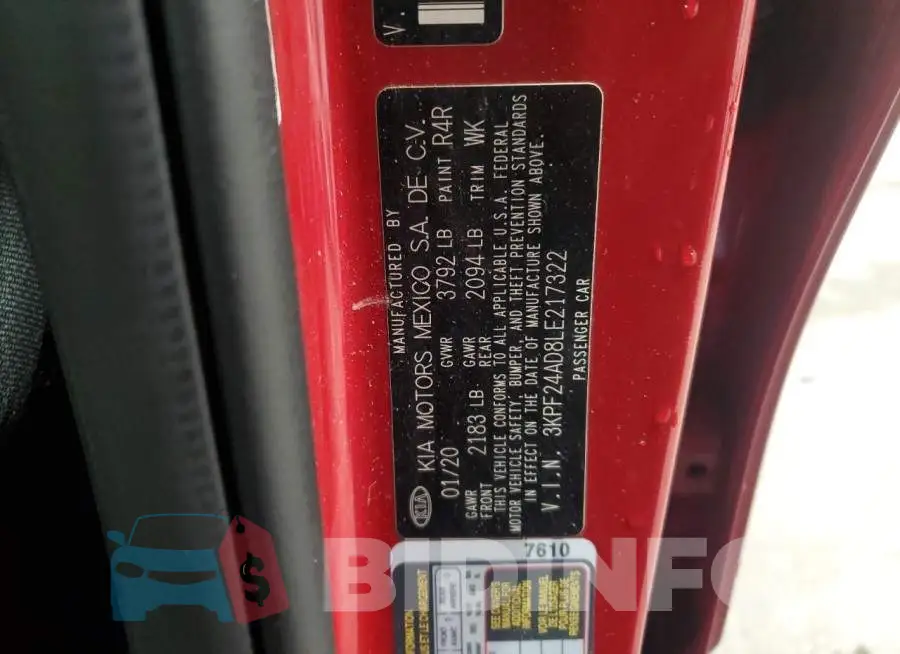 3KPF24AD8LE217322 Photo# 13