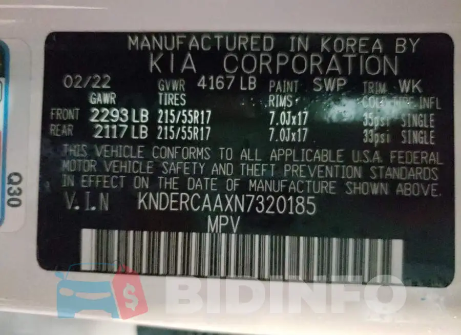 KNDERCAAXN7320185 Photo# 12