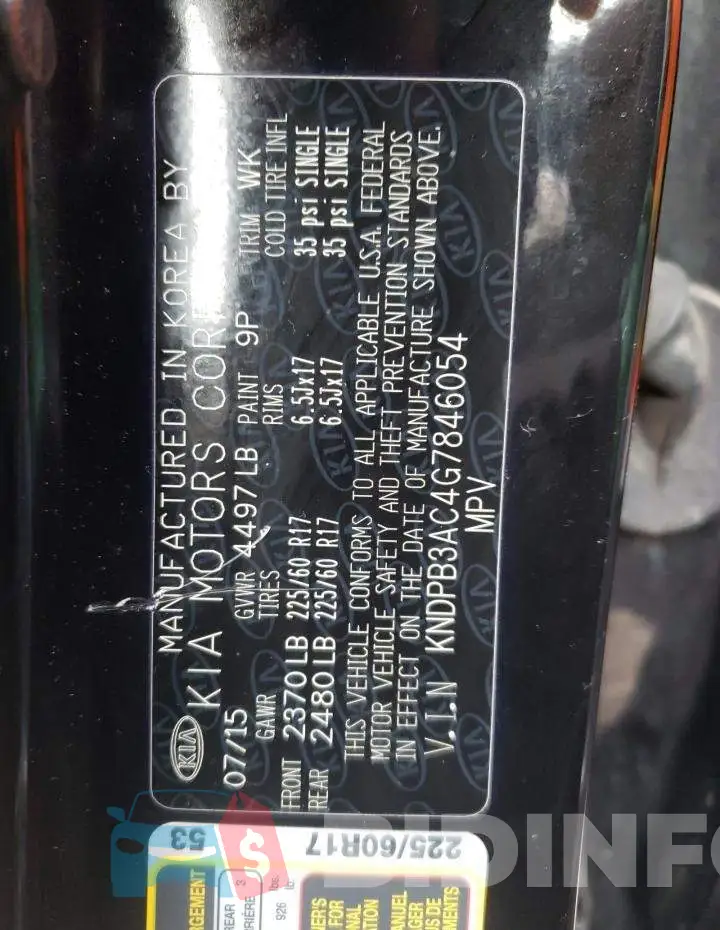 KNDPB3AC4G7846054 Photo# 13