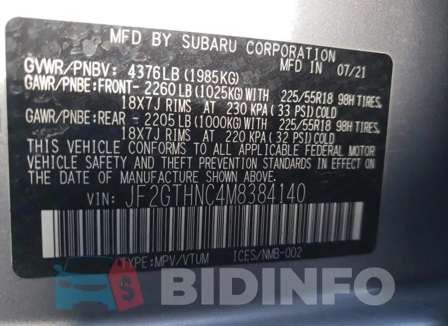 JF2GTHNC4M8384140 Photo# 12