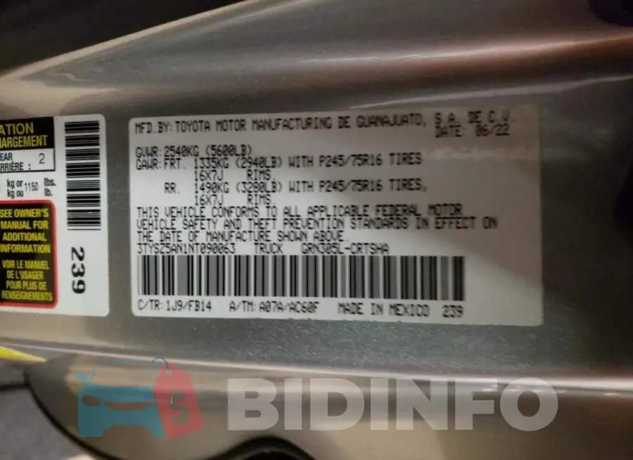 3TYSZ5AN1NT090063 Photo# 13