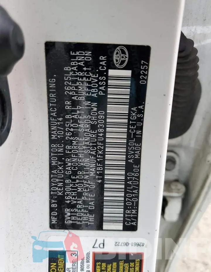 4T1BF1FK2FU483090 Photo# 12