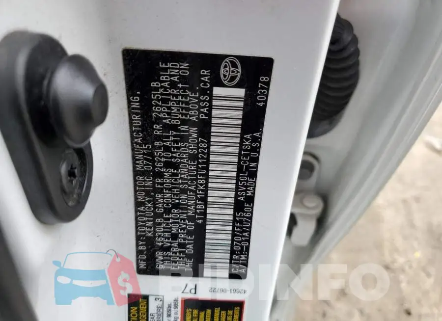 4T1BF1FK8FU112287 Photo# 12