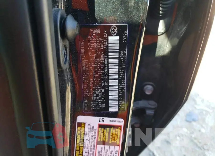 4T1R11AK5MU448061 Photo# 12