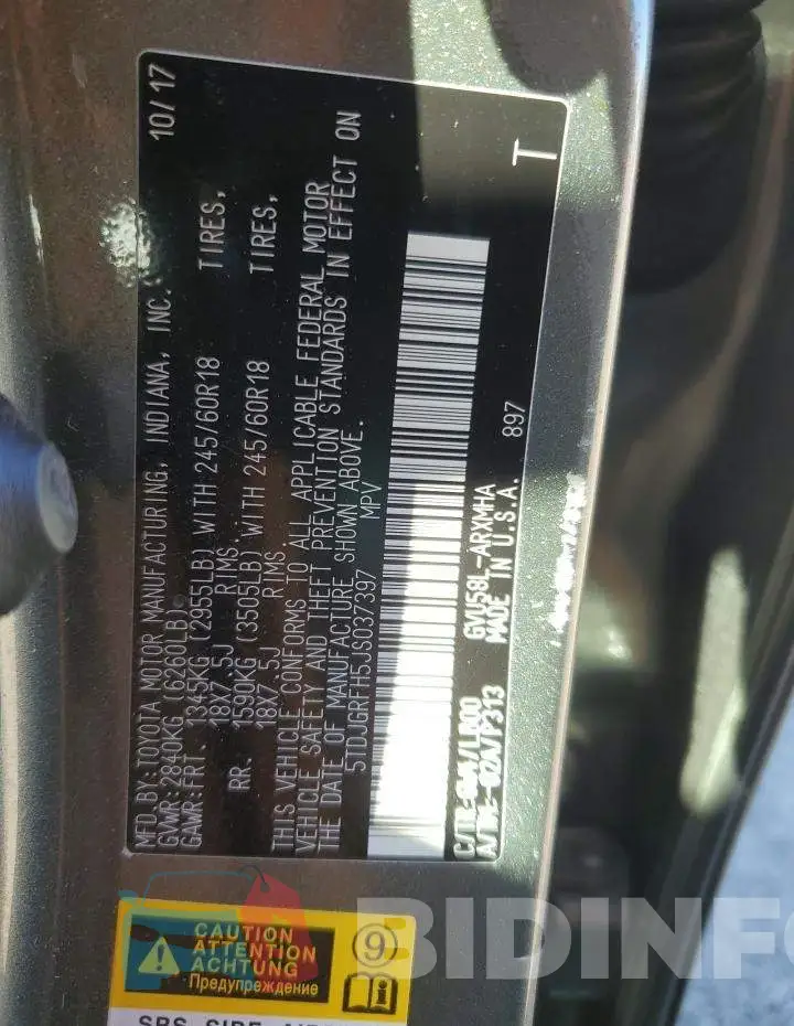 5TDJGRFH5JS037397 Photo# 14