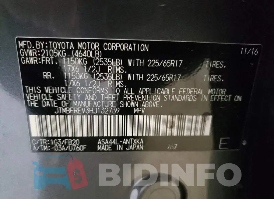 JTMBFREV3HJ132739 Photo# 14