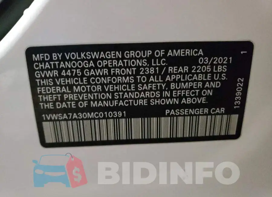 1VWSA7A30MC010391 Photo# 12