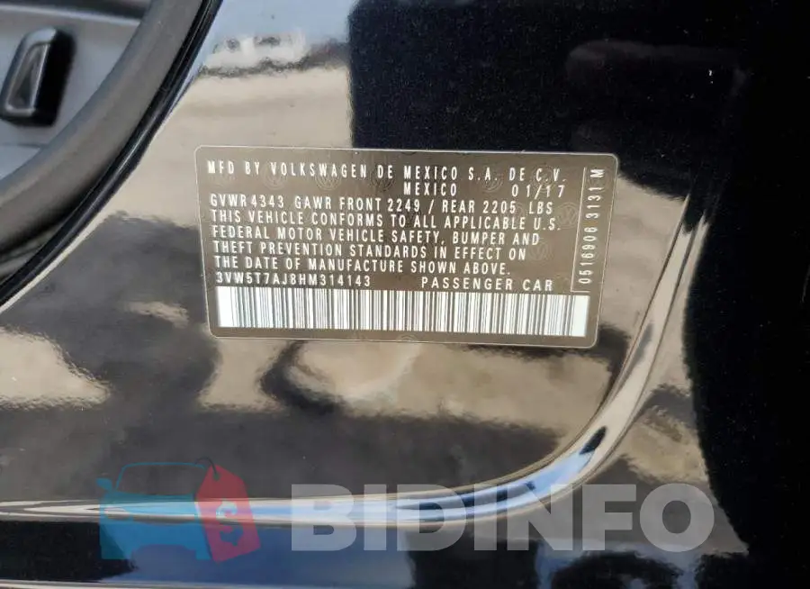 3VW5T7AJ8HM314143 Photo# 13