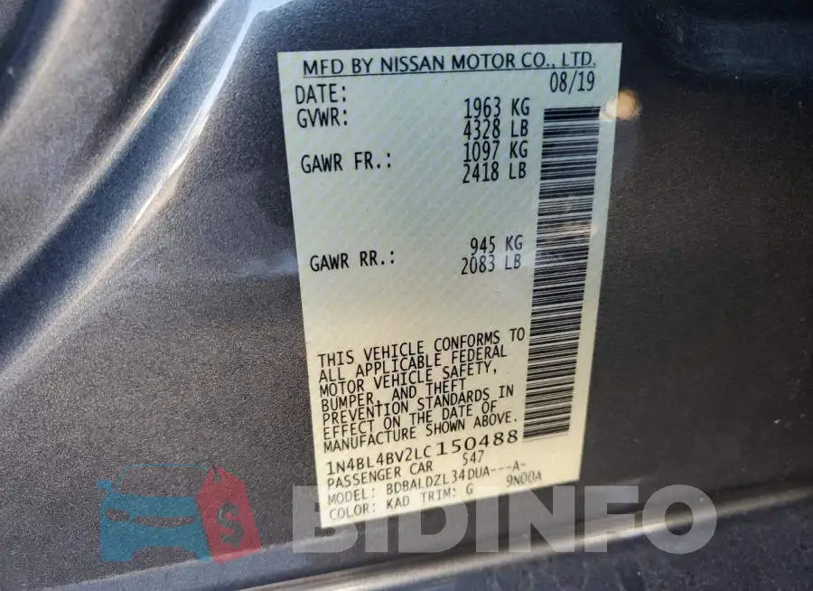 1N4BL4BV2LC150488 Photo# 14